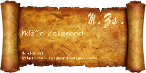 Már Zsigmond névjegykártya